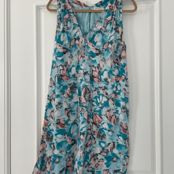 Rebecca Taylor Blue Floral Shift Dress Sz 6 - Picture 3 of 10